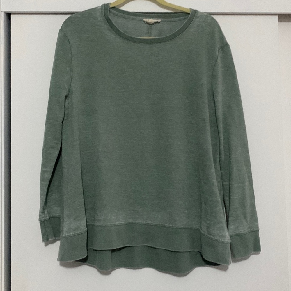 Long Sleeve Heather Green Top